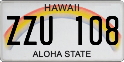 HI license plate ZZU108