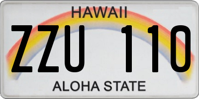 HI license plate ZZU110