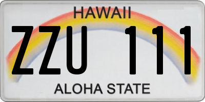 HI license plate ZZU111