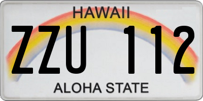 HI license plate ZZU112