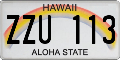 HI license plate ZZU113