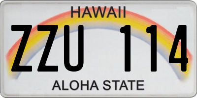 HI license plate ZZU114