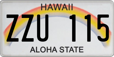 HI license plate ZZU115