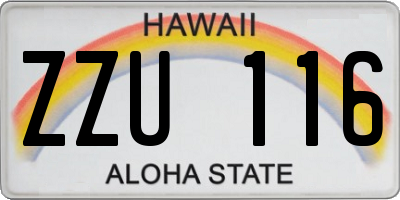 HI license plate ZZU116