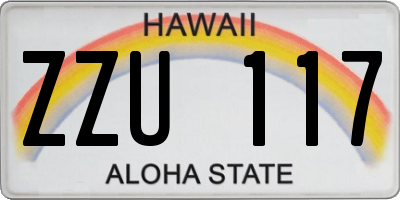 HI license plate ZZU117