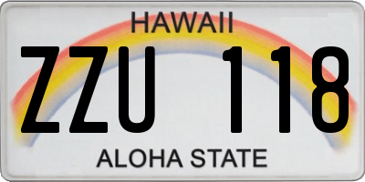 HI license plate ZZU118