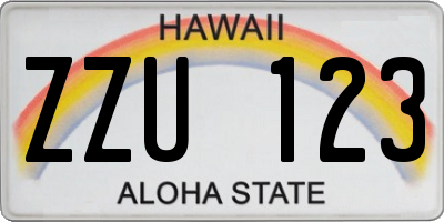 HI license plate ZZU123