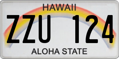 HI license plate ZZU124