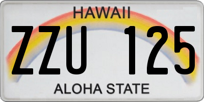 HI license plate ZZU125