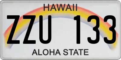 HI license plate ZZU133