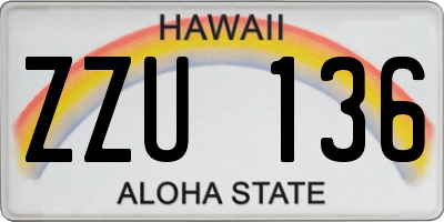 HI license plate ZZU136