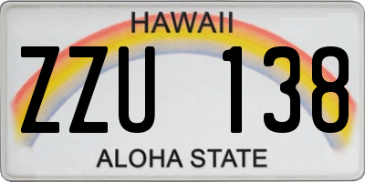 HI license plate ZZU138