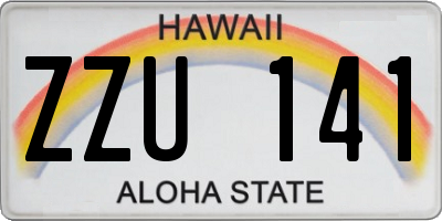 HI license plate ZZU141