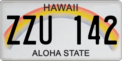 HI license plate ZZU142