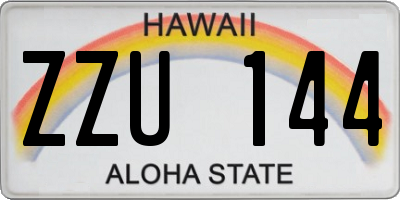 HI license plate ZZU144