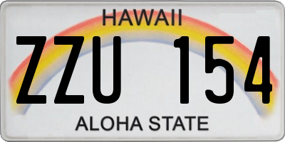 HI license plate ZZU154