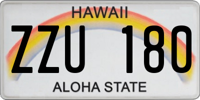 HI license plate ZZU180