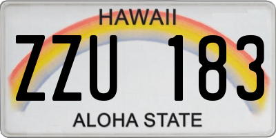 HI license plate ZZU183