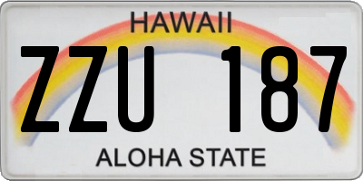 HI license plate ZZU187