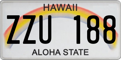 HI license plate ZZU188