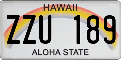 HI license plate ZZU189