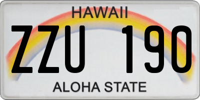 HI license plate ZZU190