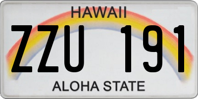 HI license plate ZZU191