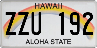 HI license plate ZZU192