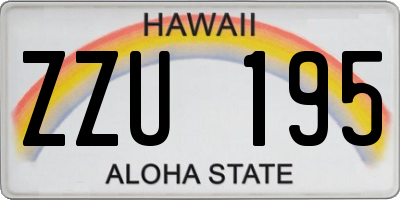 HI license plate ZZU195