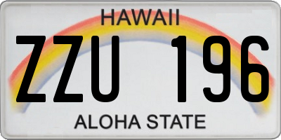 HI license plate ZZU196