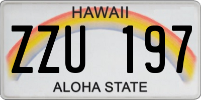 HI license plate ZZU197