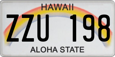 HI license plate ZZU198