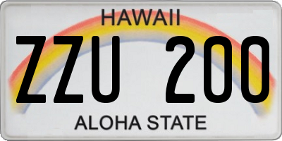 HI license plate ZZU200