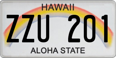 HI license plate ZZU201