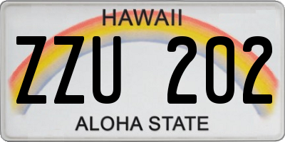 HI license plate ZZU202