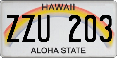 HI license plate ZZU203