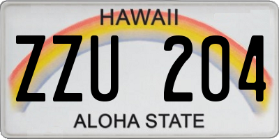 HI license plate ZZU204