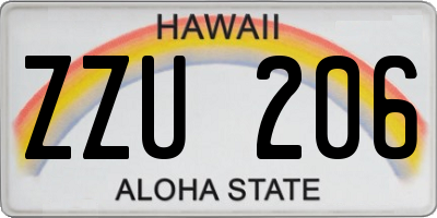 HI license plate ZZU206