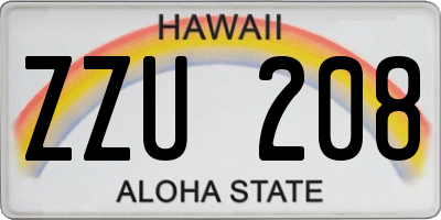 HI license plate ZZU208