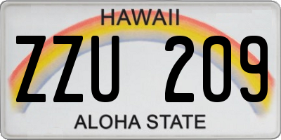 HI license plate ZZU209