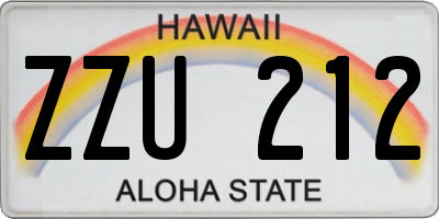 HI license plate ZZU212