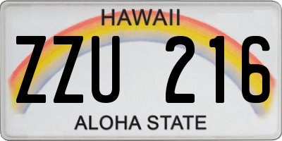 HI license plate ZZU216