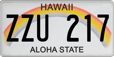 HI license plate ZZU217