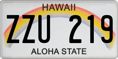 HI license plate ZZU219