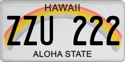 HI license plate ZZU222