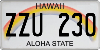 HI license plate ZZU230