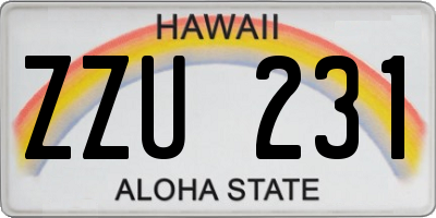 HI license plate ZZU231