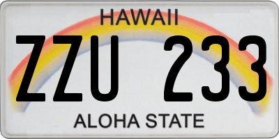 HI license plate ZZU233