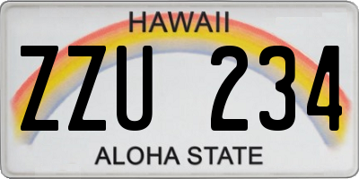 HI license plate ZZU234