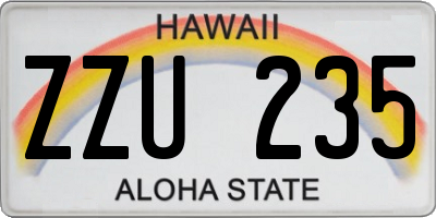 HI license plate ZZU235